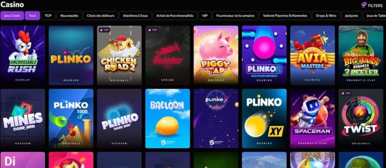 Instasino Casino jeux